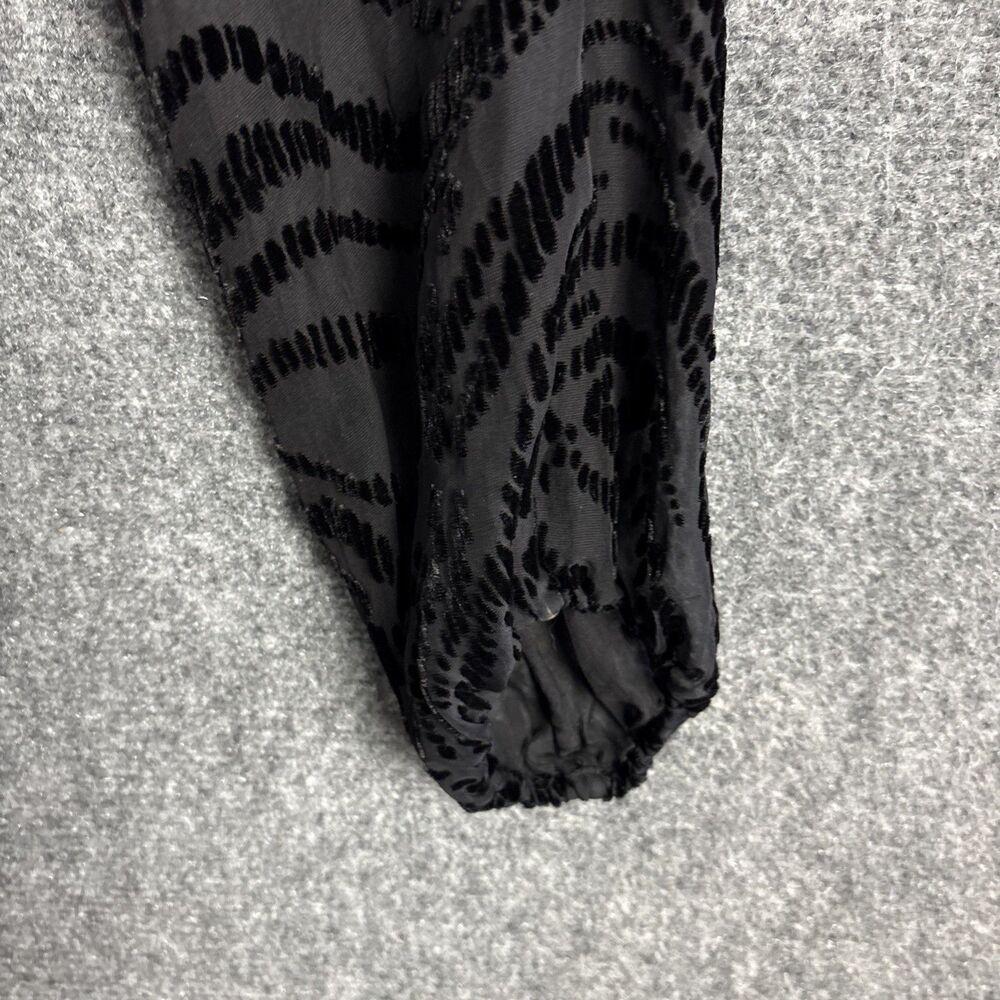 Paige Top Blouse Womens Size M Black Velvet Burnout Sheer Boho Whimsigoth Artsy - Picture 7 of 8